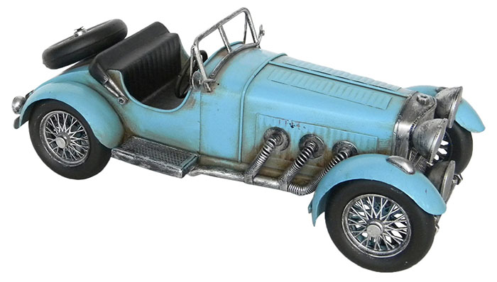 Repro Vintage Light Blue Racing Car - Click Image to Close